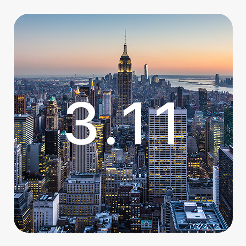 Representative photo of Ephoto Dam version 3.11. The photo is taken in height, view of the buildings in New York
