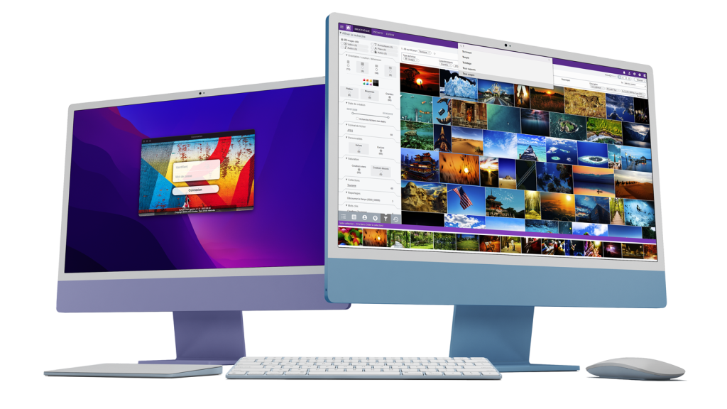 2 iMacs featuring the Mac hotfolder application and the Ephoto Dam solution