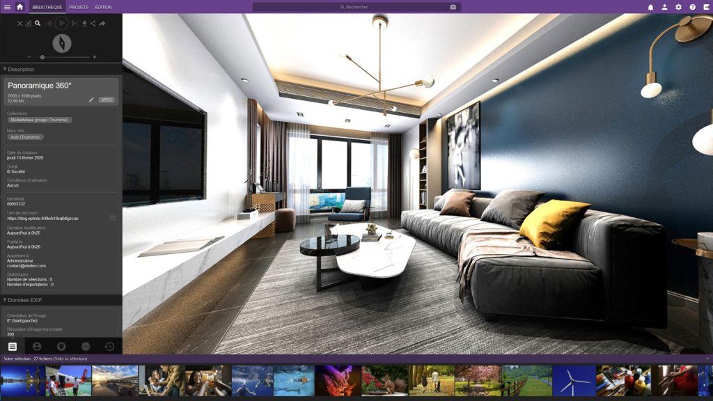 Native support for 360° panoramic photos in Ephoto Dam 4.1