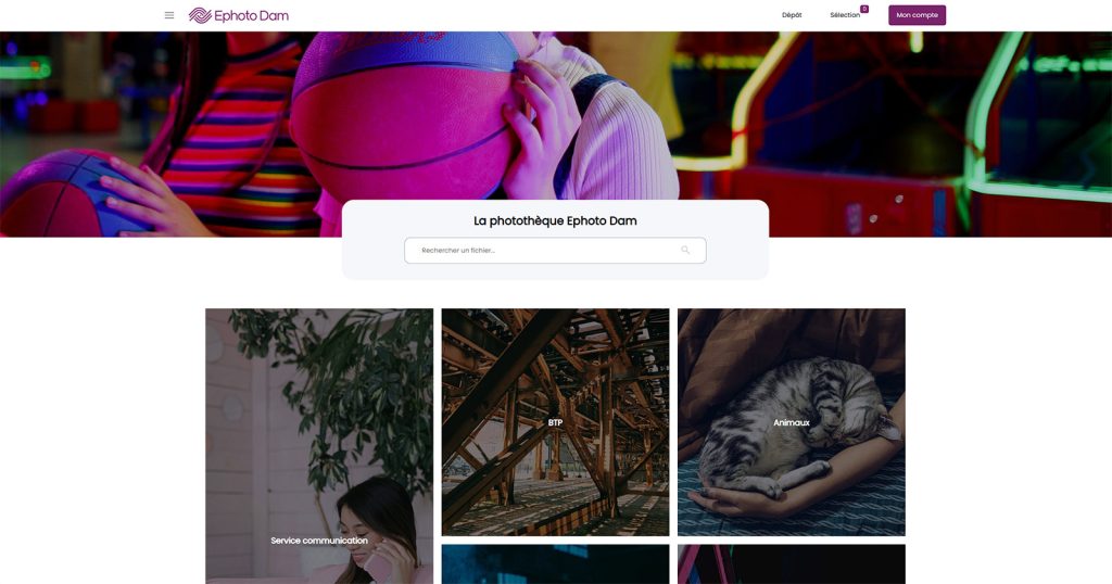 Ephoto Dam Front Office interface