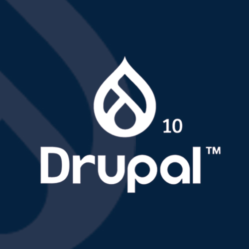 Drupal 10 logo presenting the new version of the software