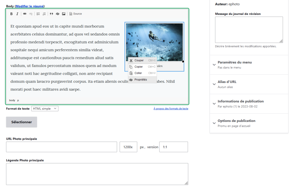 Screenshot of the Drupal 10 interface showing a new feature