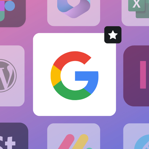 Google Workspace logo surrounded by other software logos such as Word, Excel, IndesIgn, etc.