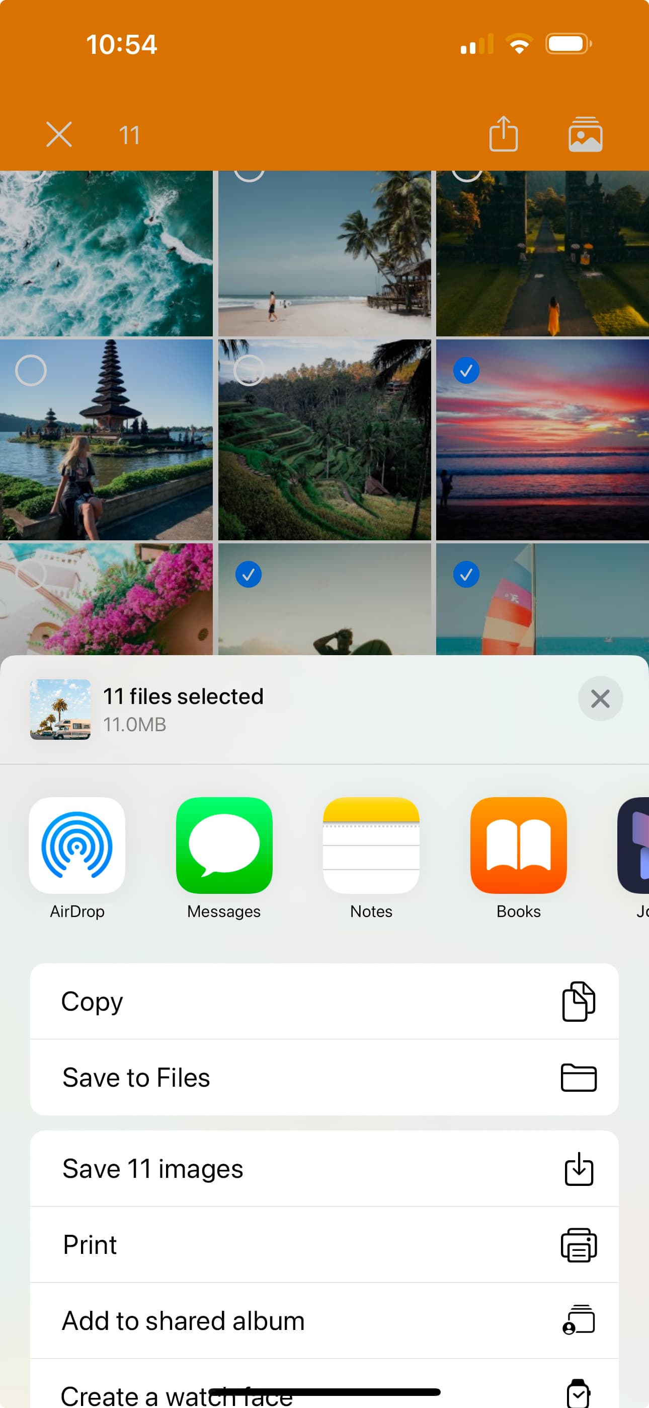 Screenshot of the Ephoto Dam mobile application, showing a user's albums in the photo library management software
