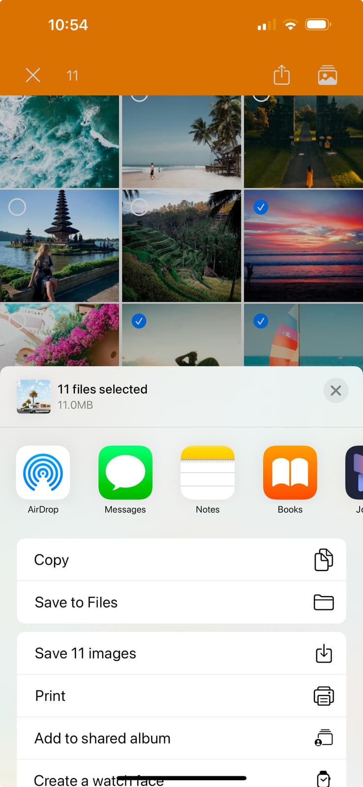 Screenshot of the Ephoto Dam mobile application, showing a user's albums in the photo library management software