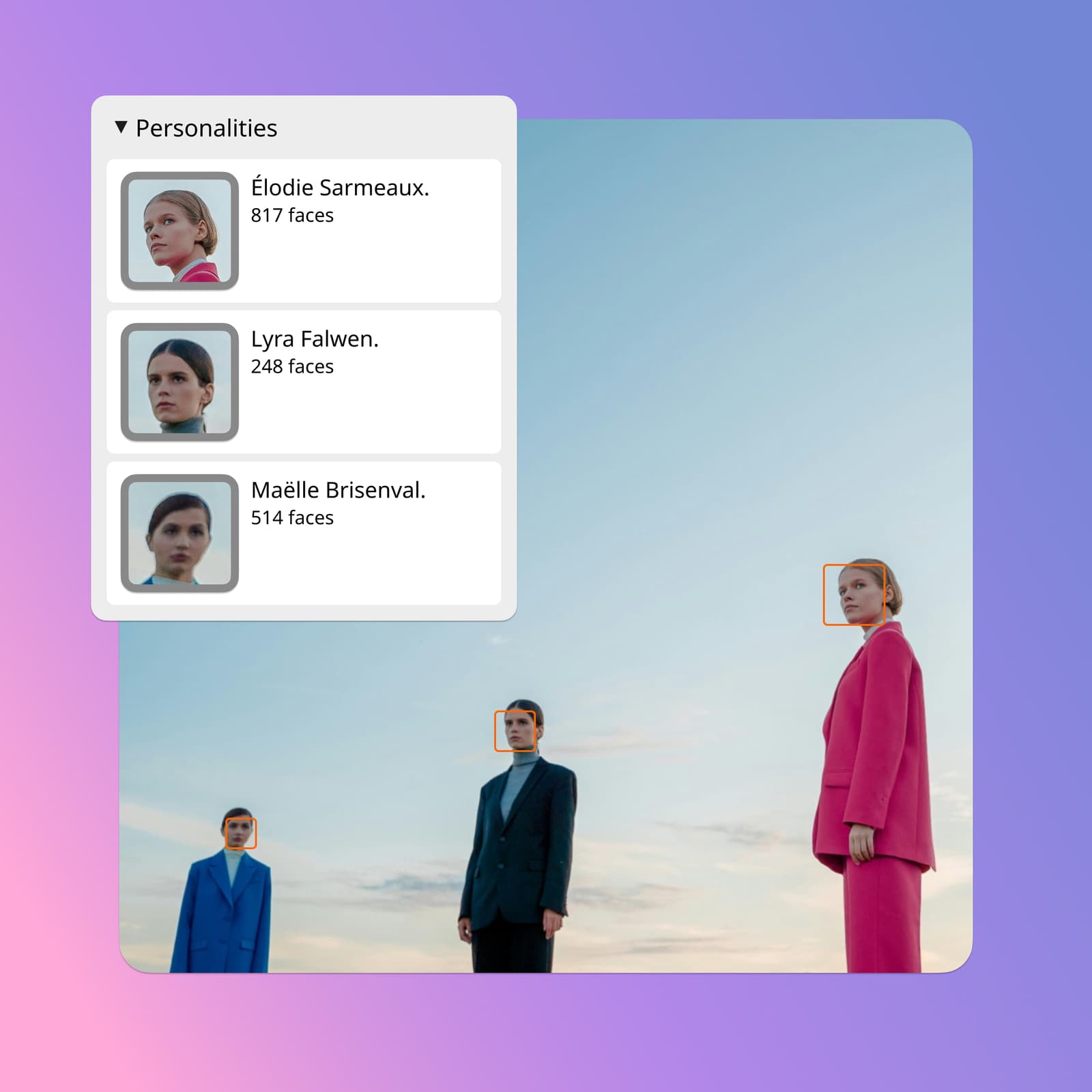 Ephoto Dam facial recognition, an advanced feature for digital asset management and image classification.