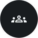 Icon representing the silhouettes of several people, symbolising collaboration and human support at the heart of the customer experience.