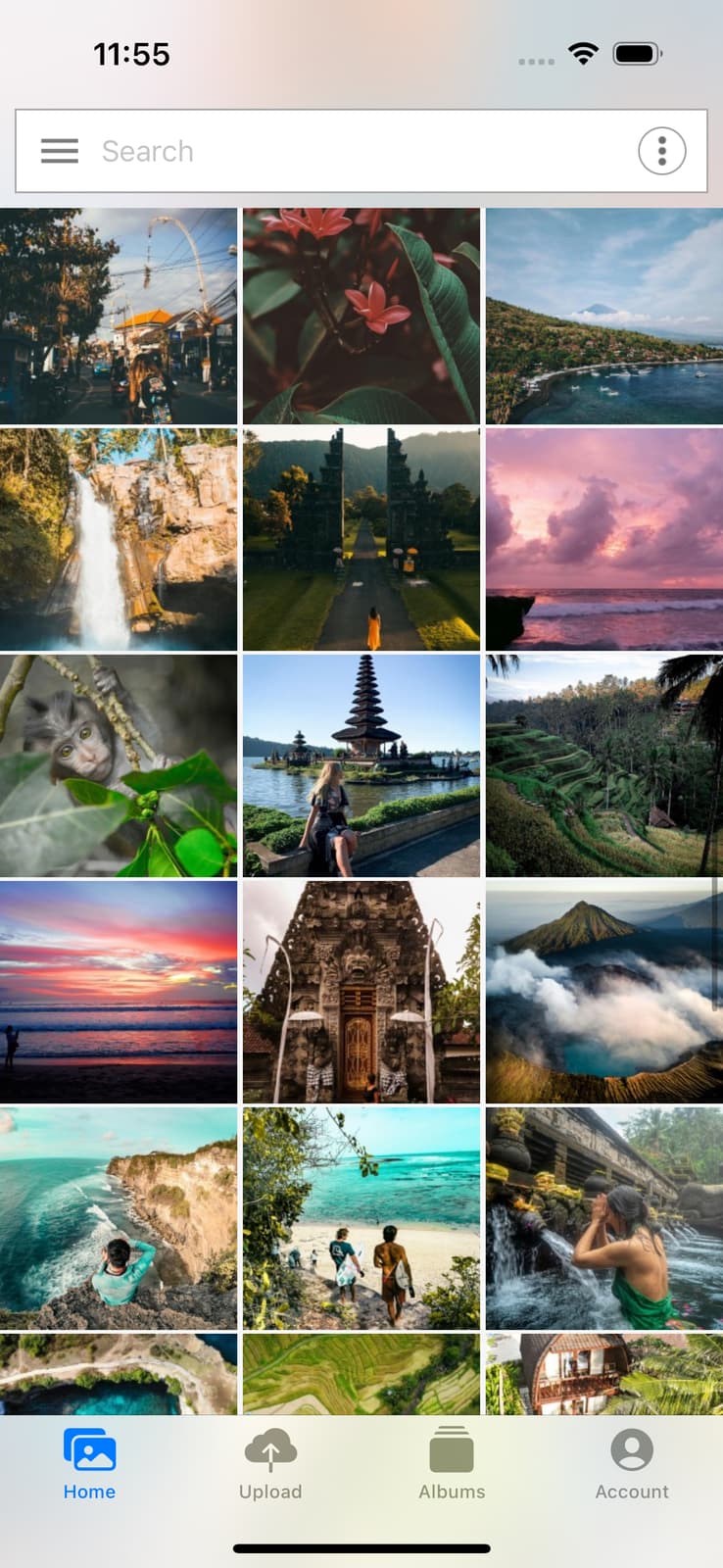 Ephoto Dam application interface on iOS.