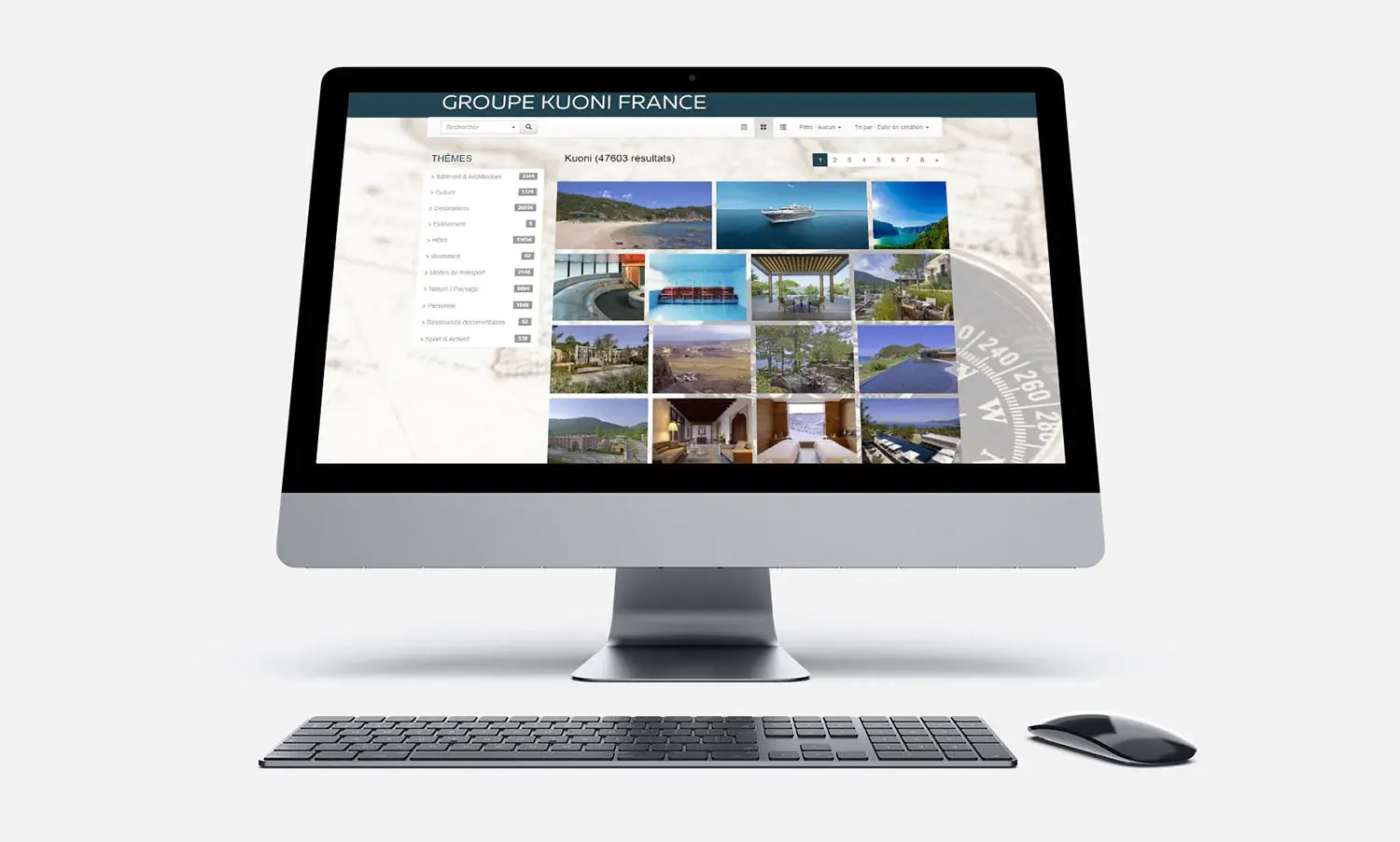 Imac presenting Kuoni's Front Office interface