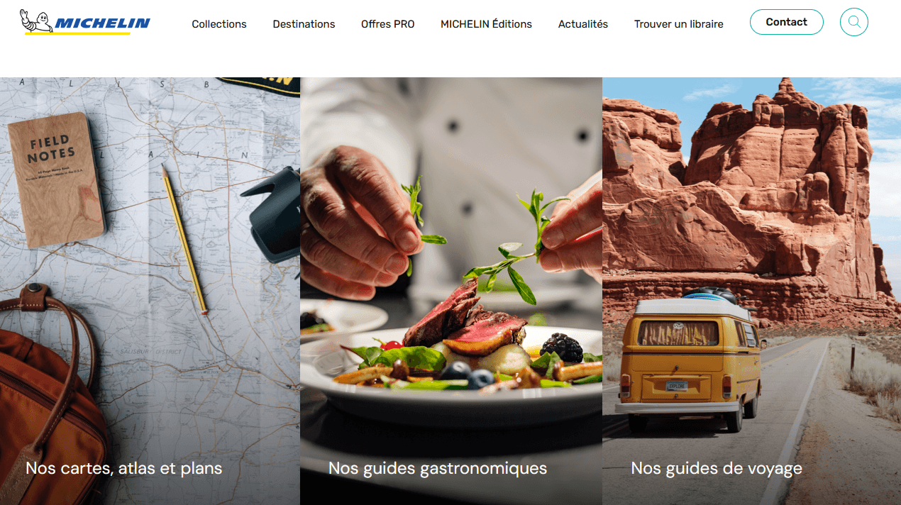 Screenshot of the Michelin Edition website