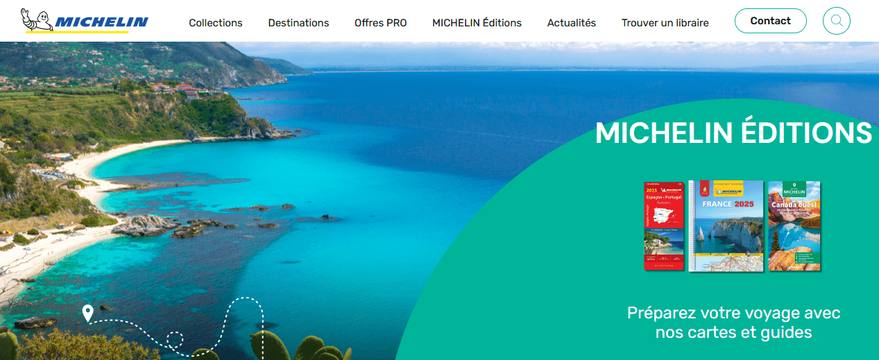 Screenshot of the Michelin Edition website