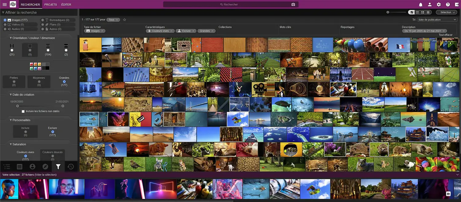 Back-office interface for Ephoto Dam software version 4, released in 2021 with its new intuitive interface and numerous plugins.